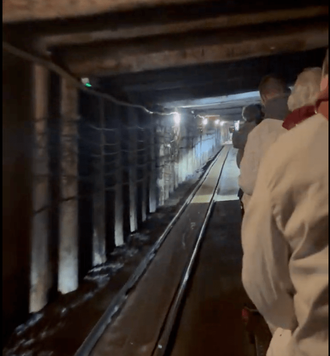 Riding the mine train at Salzwelten Salzburg