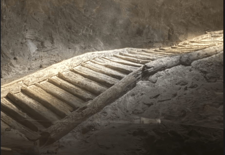 Wooden staircase in Hallstatt, Austria