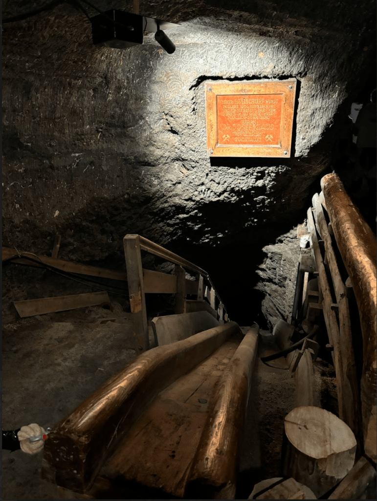 A miners' slide at Salzwelten Salzburg